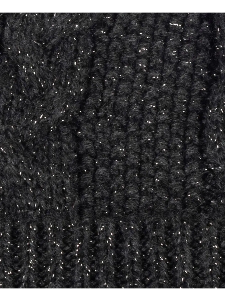 Шапка-бини с косичкой и вышивкой, модель Metallic Direct Embroidery Cable Pom Beanie Lauren Ralph — изображение 3 из 4