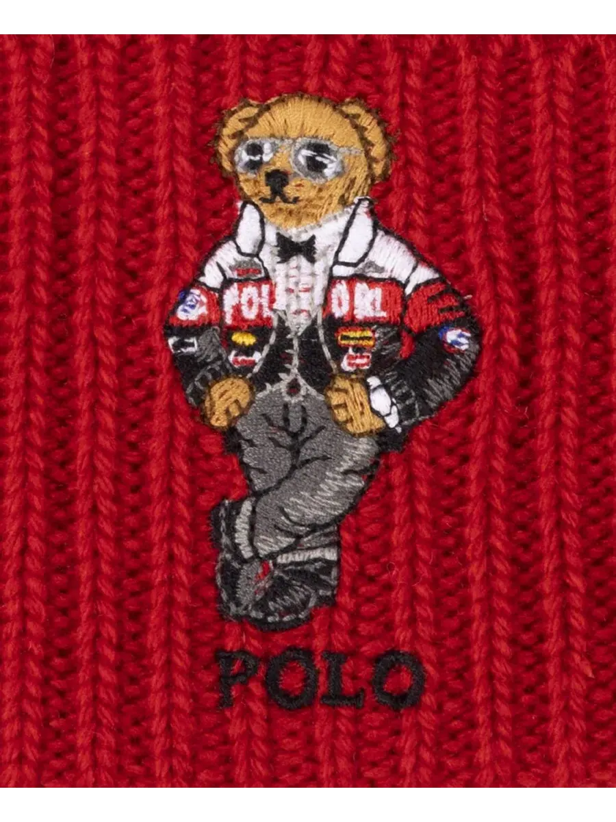 Шапка-бини Racing Bear Polo Ralph Lauren — изображение 3 из 4, красный