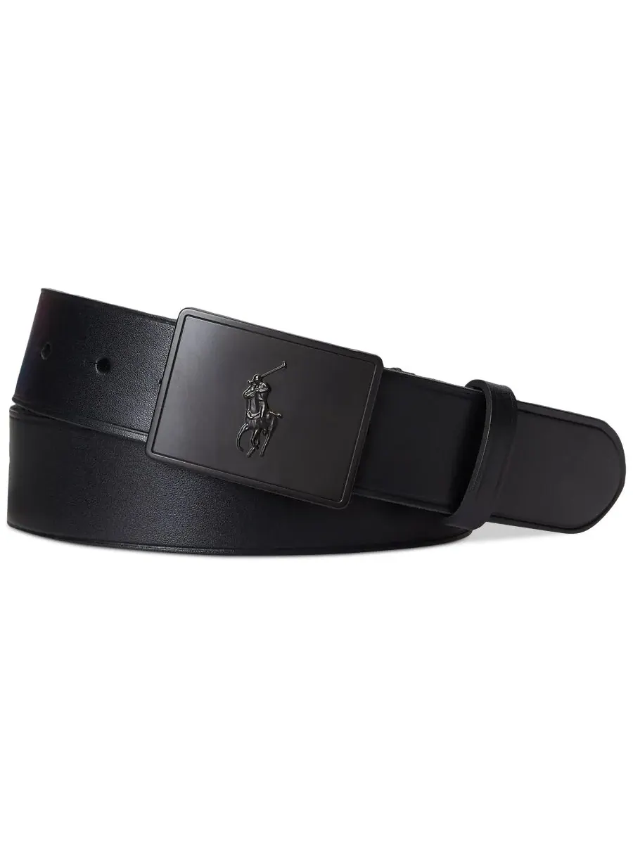 Мужской кожаный ремень с пряжкой-пластиной Polo Ralph Lauren