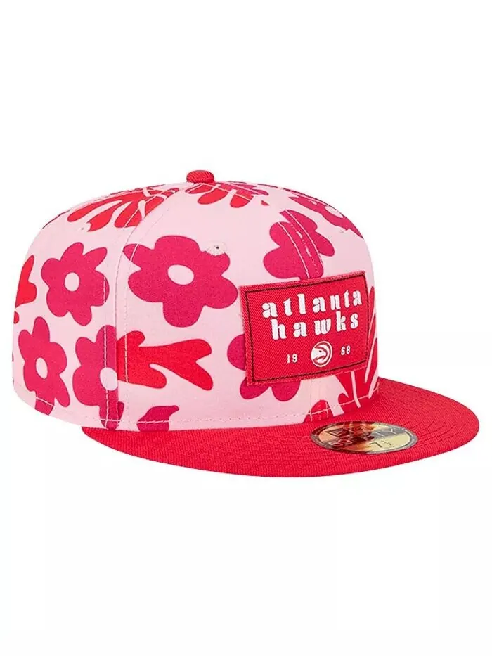 Мужская красная приталенная шляпа Atlanta Hawks Palm Fronds 2-цветная 59FIFTY New Era — изображение 2 из 4, красный