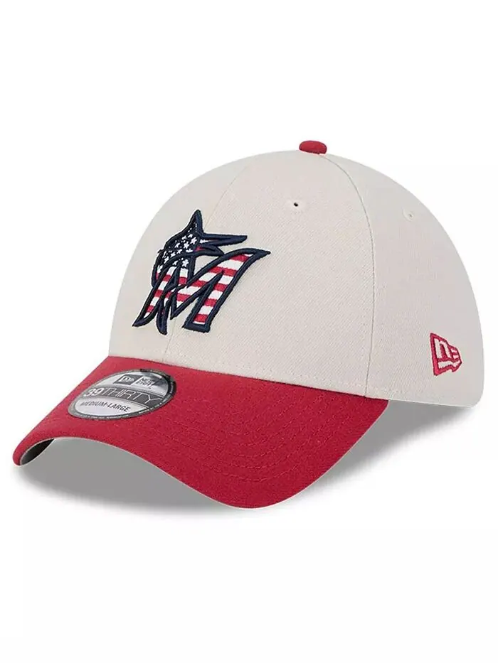 Мужская красная кепка Miami Marlins 2024 Fourth of July 39THIRTY Flex New Era — изображение 2 из 4