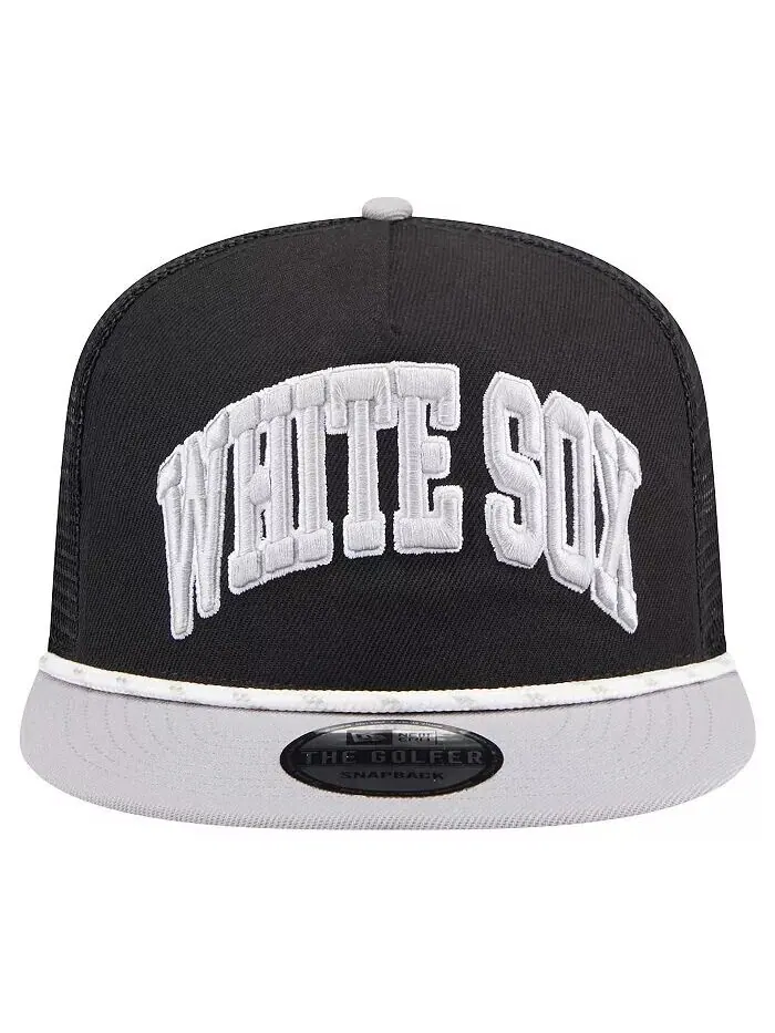 Мужская черная кепка для гольфа Chicago White Sox Throwback с сетчатой ​​спинкой New Era — изображение 2 из 4, черный серый