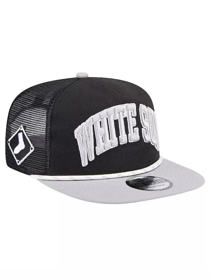Мужская черная кепка для гольфа Chicago White Sox Throwback с сетчатой ​​спинкой New Era — изображение 4 из 4, черный серый