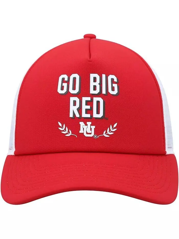 Мужская алая шапка грузовика с регулируемой вставкой Nebraska Huskers Phrase Foam Front adidas — изображение 3 из 4