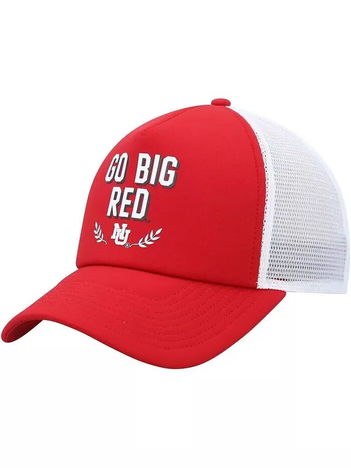 Мужская регулируемая шляпа Scarlet Nebraska Huskers Phrase Foam Front Trucker Adidas — изображение 1 из 4, алый