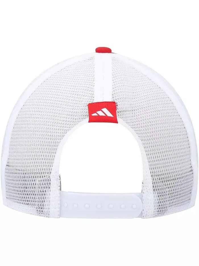 Мужская регулируемая шляпа Scarlet Nebraska Huskers Phrase Foam Front Trucker Adidas — изображение 4 из 4, алый