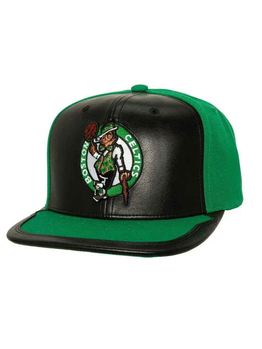 Mitchell & Ness Мужская черная, ярко-зеленая кепка Boston Celtics Day One с регулируемой застежкой