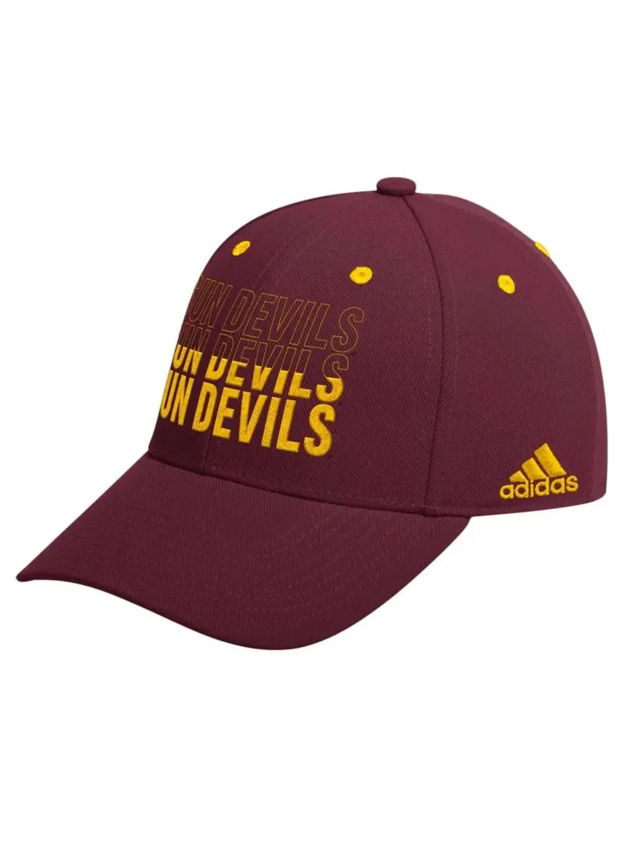 Adidas Мужская бордовая кепка Arizona State Sun Devils с регулируемой посадкой и половинным вырезом