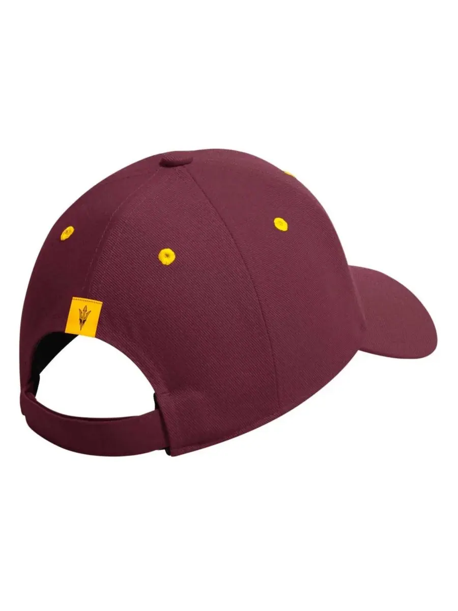 Adidas Мужская бордовая кепка Arizona State Sun Devils с регулируемой посадкой и половинным вырезом — изображение 2 из 2