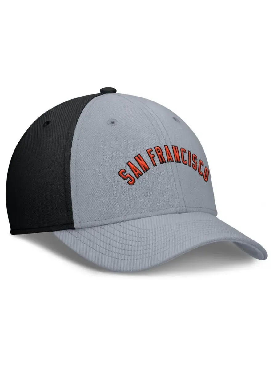 Nike Мужская серо-черная бейсболка San Francisco Giants Rise Swoosh Performance Flex — изображение 3 из 4, серый черный