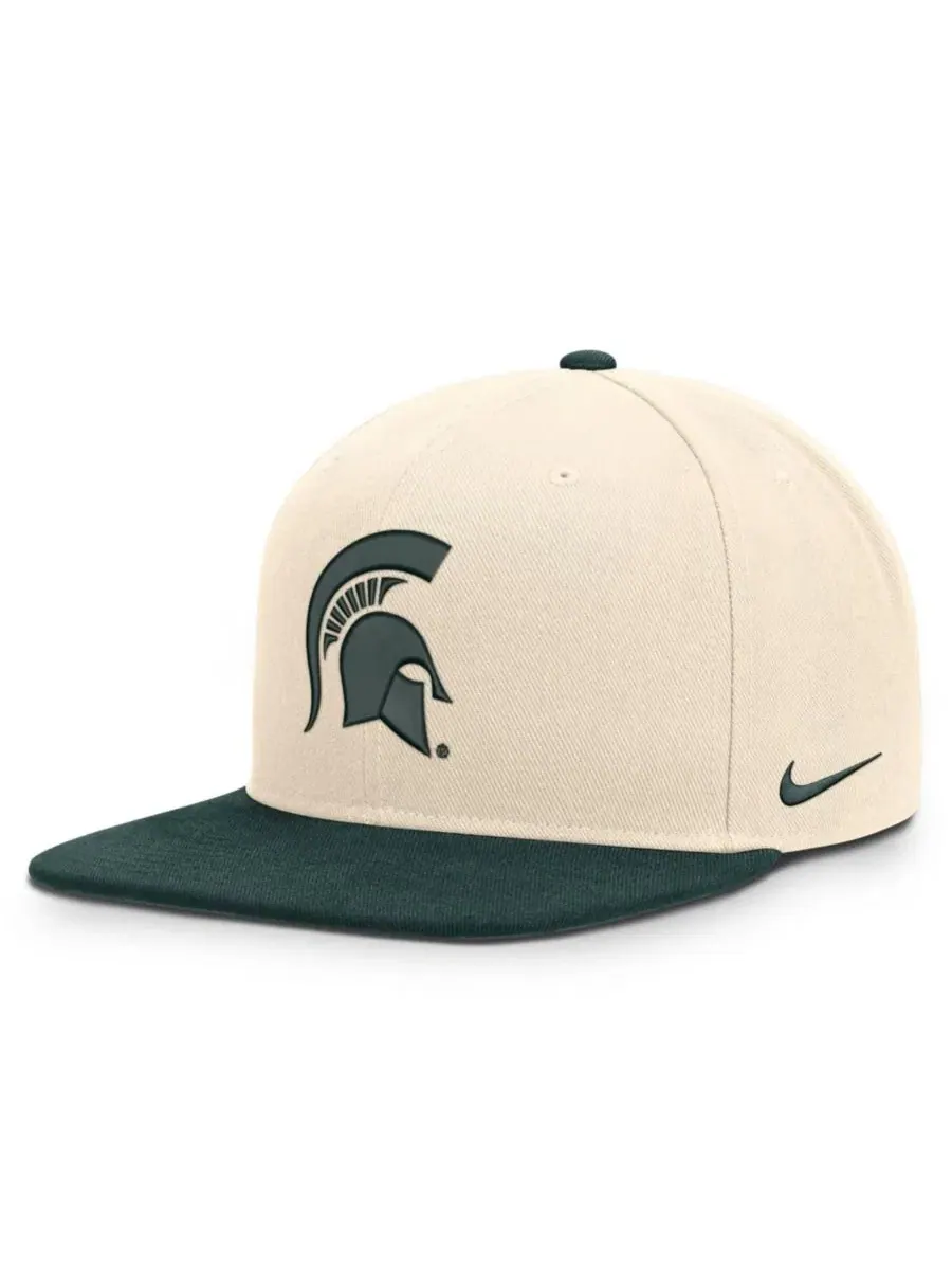 Кепка-снапбек с высокой тульей и плоским козырьком Michigan State Spartans Campus Prep Nike