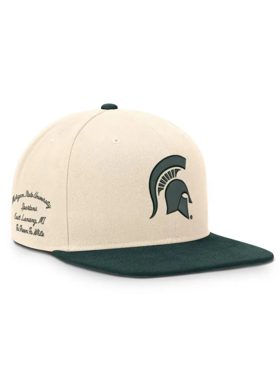 Кепка-снапбек с высокой тульей и плоским козырьком Michigan State Spartans Campus Prep Nike — изображение 3 из 4