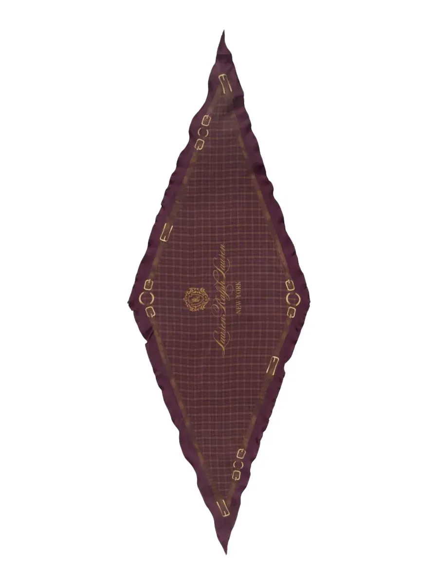 Шелковый шарф с поясом и клетчатым принтом Small Diamond Scarf Lauren Ralph Lauren