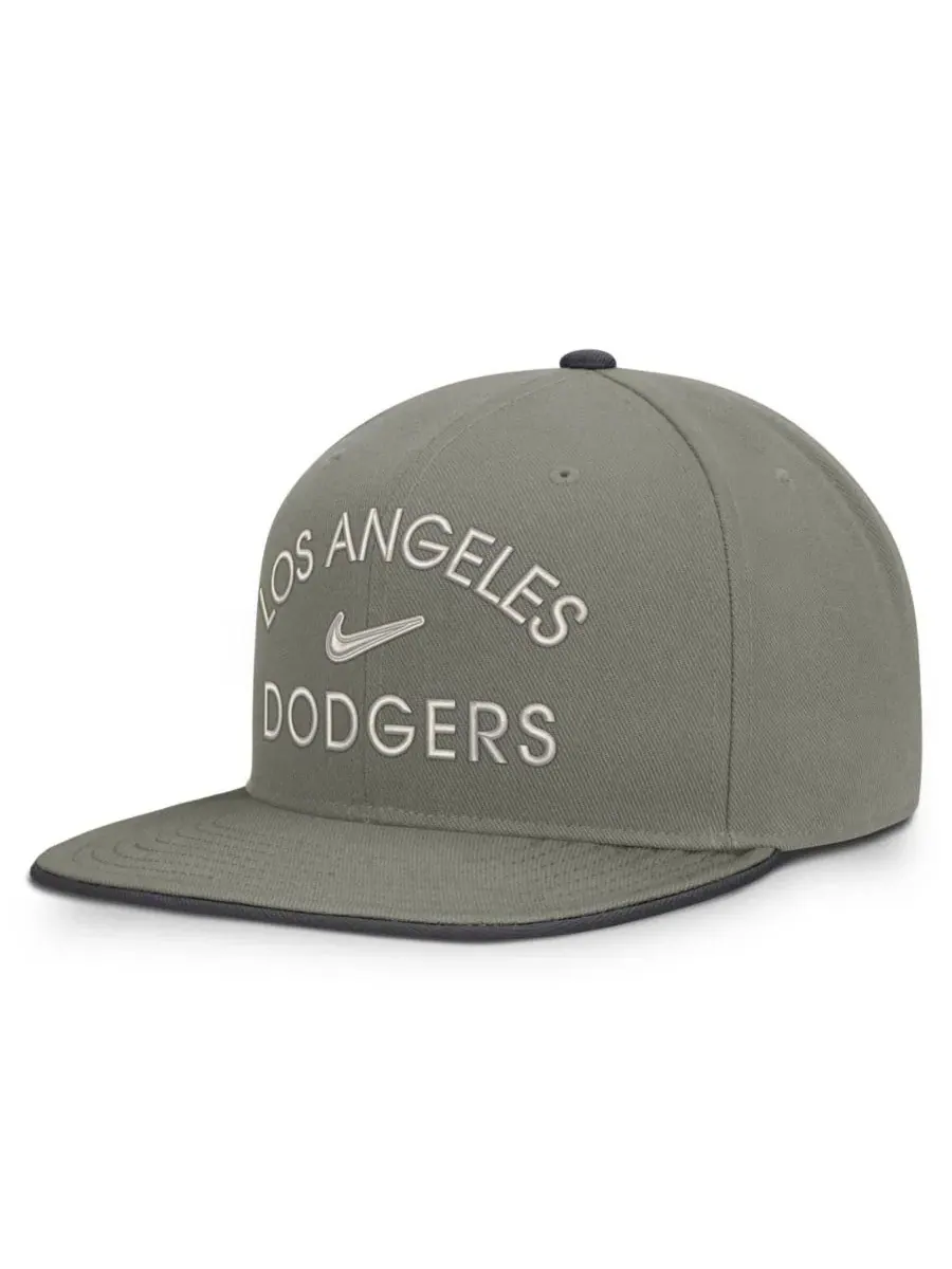 Кепка-снапбек Olive Los Angeles Dodgers Pro Dri-FIT Nike — изображение 3 из 4, серый