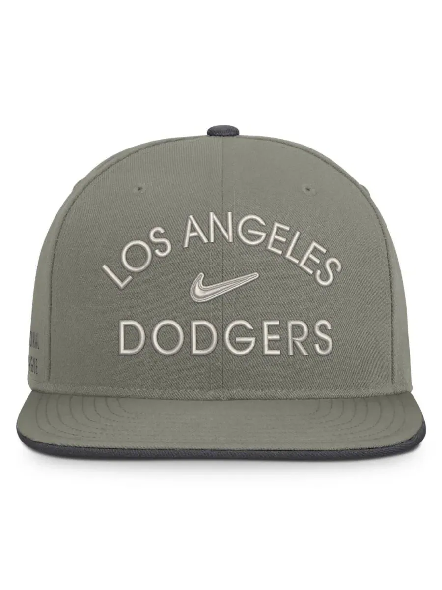 Кепка-снапбек Olive Los Angeles Dodgers Pro Dri-FIT Nike — изображение 4 из 4, серый