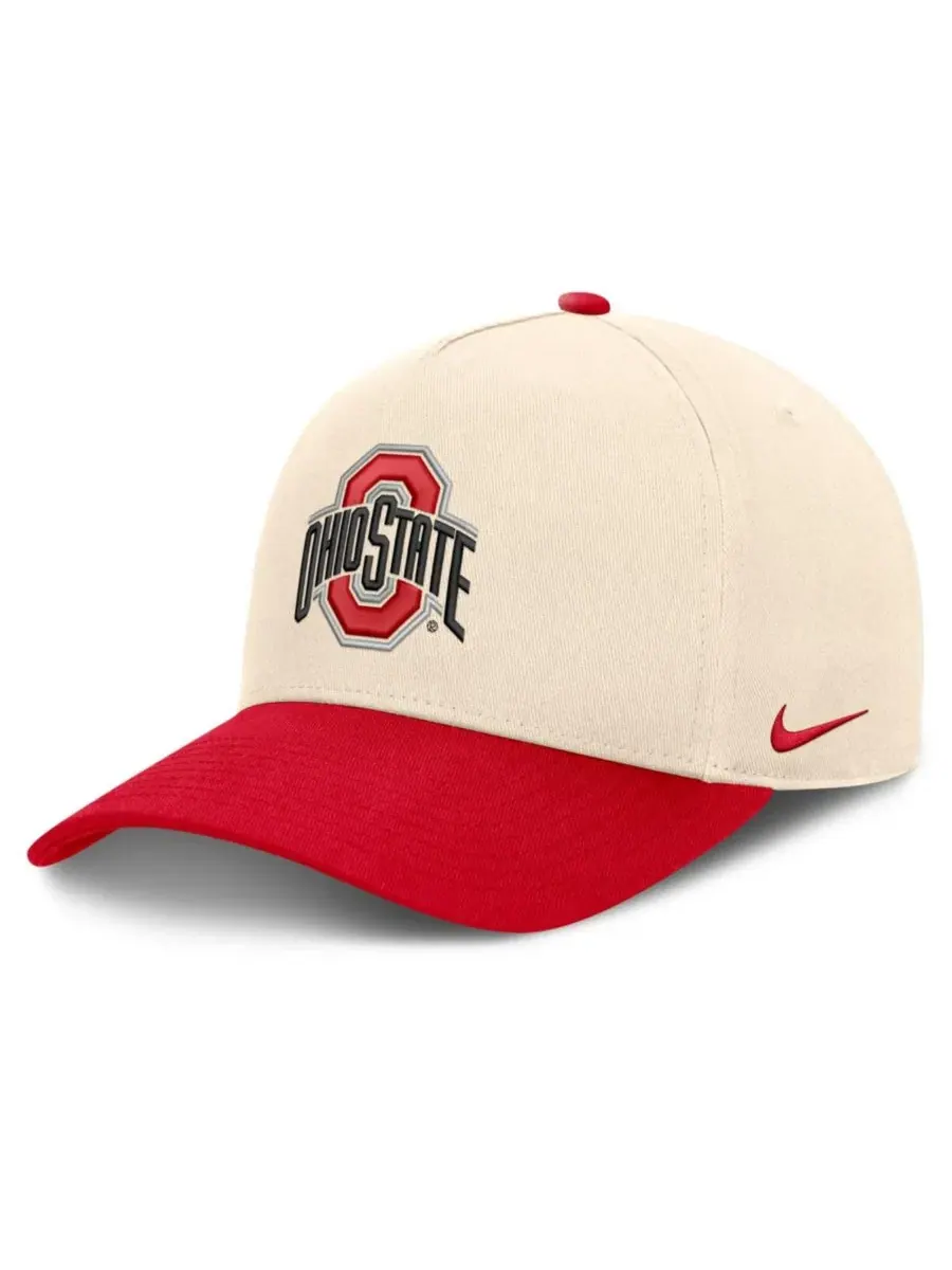 Бейсболка с вышивкой Ohio State Buckeyes Nike, Natural Scarlet