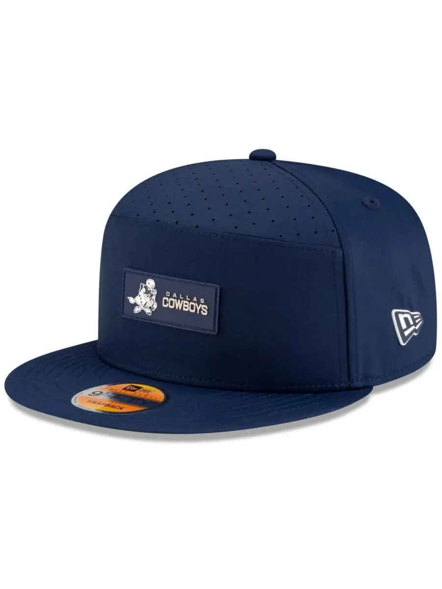 New Era Мужская темно-синяя бейсболка Dallas Cowboys 2025 Sideline Throwback Split Panel 9FIFTY