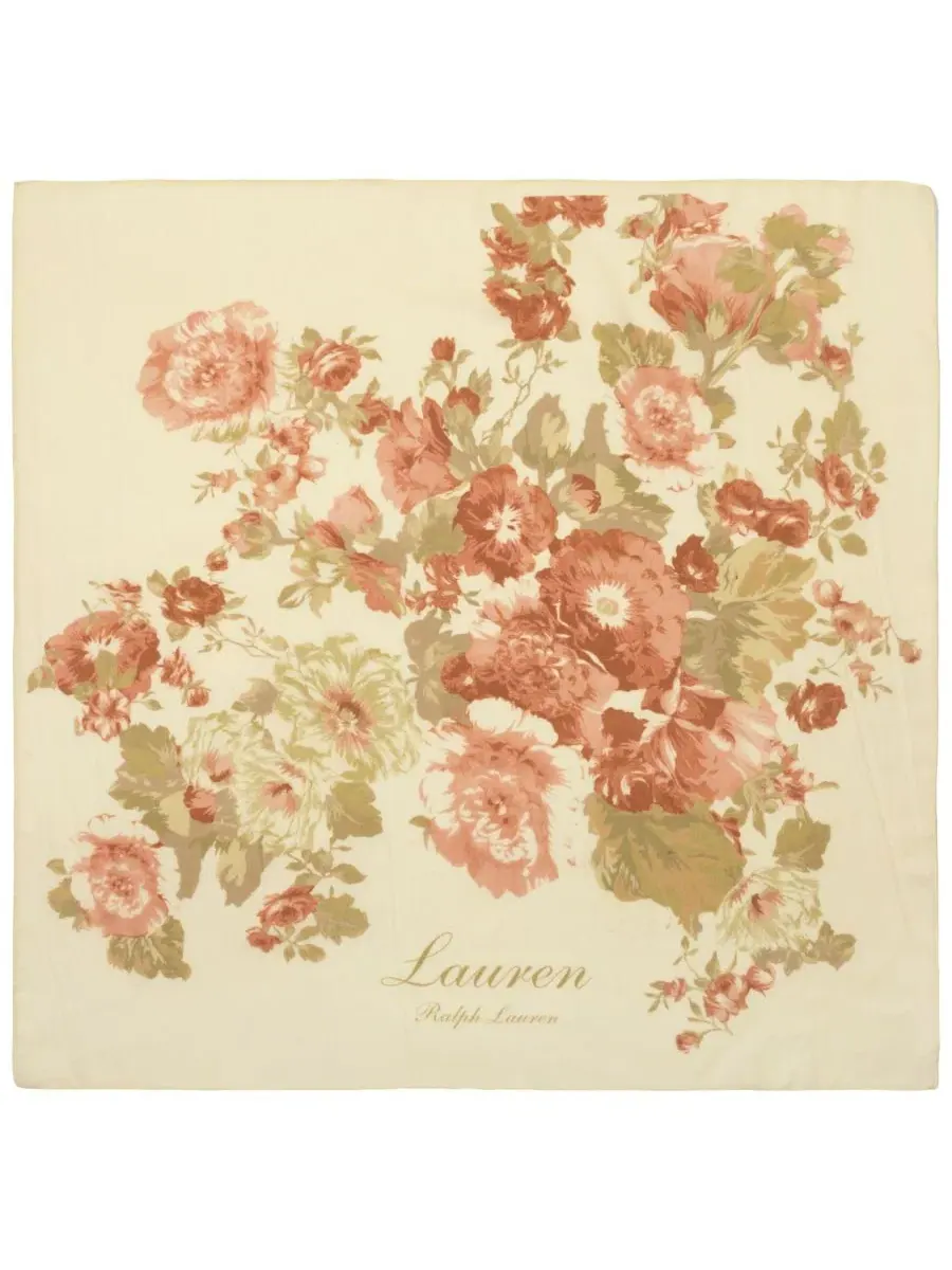 Шелковый платок с цветочным принтом, Floral Bouquet Square Scarf Lauren Ralph Lauren