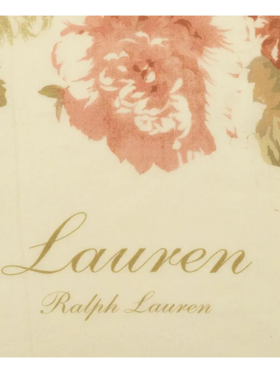 Шелковый платок с цветочным принтом, Floral Bouquet Square Scarf Lauren Ralph Lauren — изображение 4 из 4, кремовый