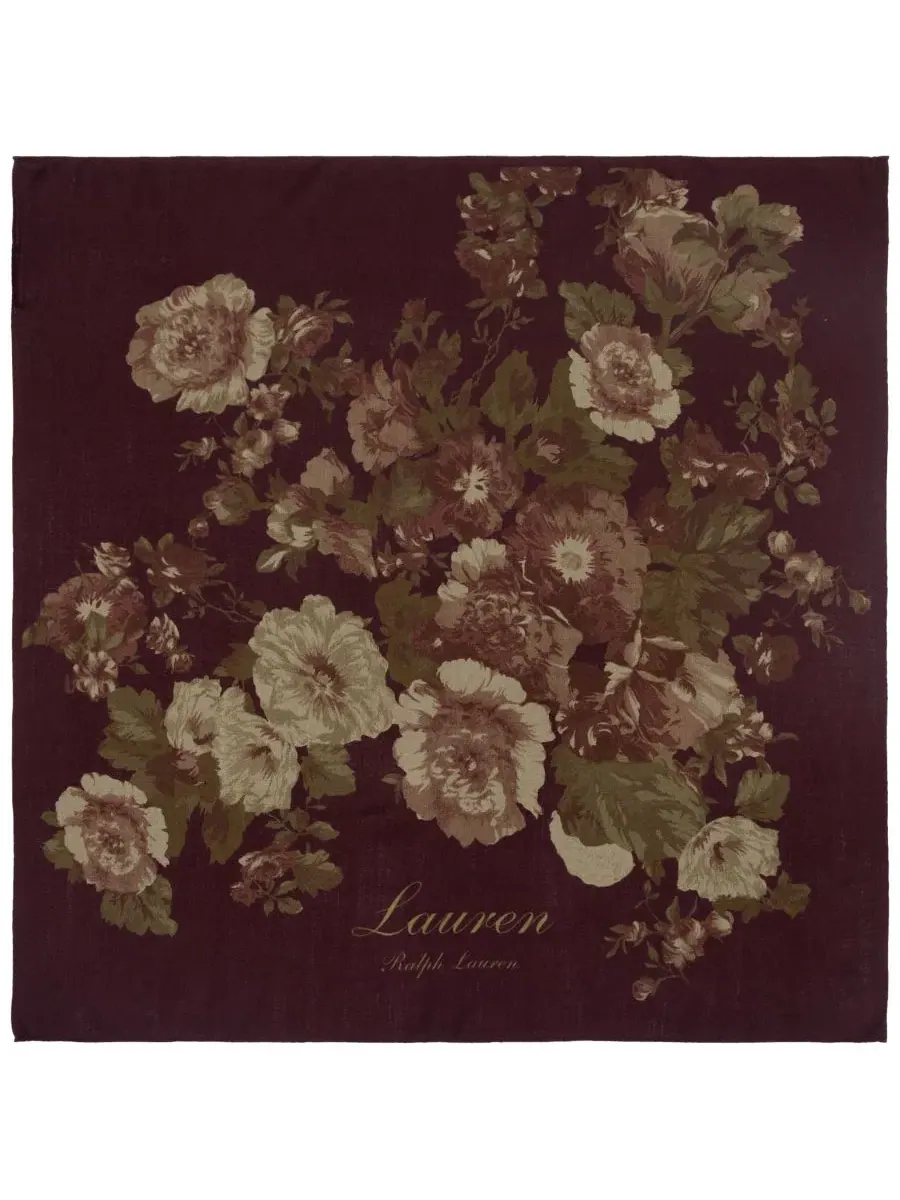 Шелковый платок с цветочным принтом, Floral Bouquet Square Scarf Lauren Ralph Lauren