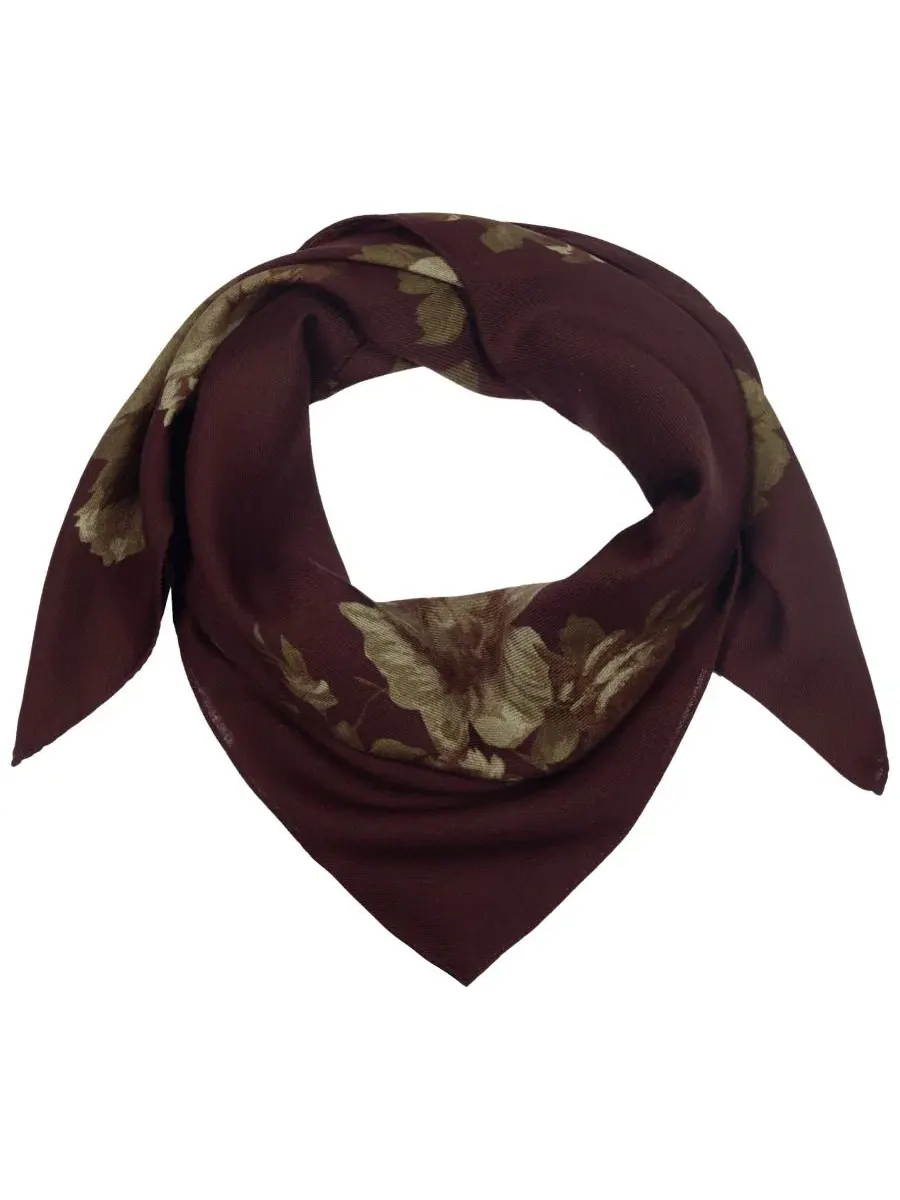 Шелковый платок с цветочным принтом, Floral Bouquet Square Scarf Lauren Ralph Lauren — изображение 2 из 4, красный