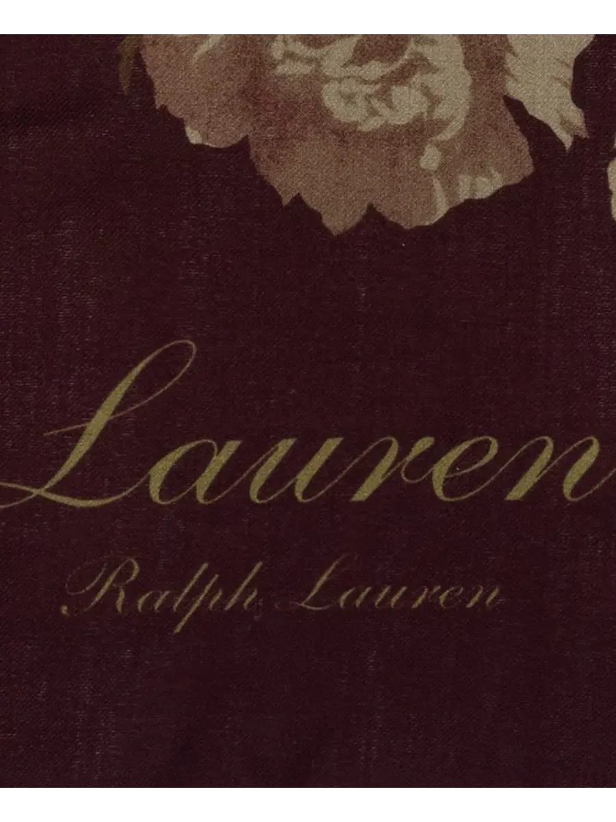 Шелковый платок с цветочным принтом, Floral Bouquet Square Scarf Lauren Ralph Lauren — изображение 4 из 4, красный