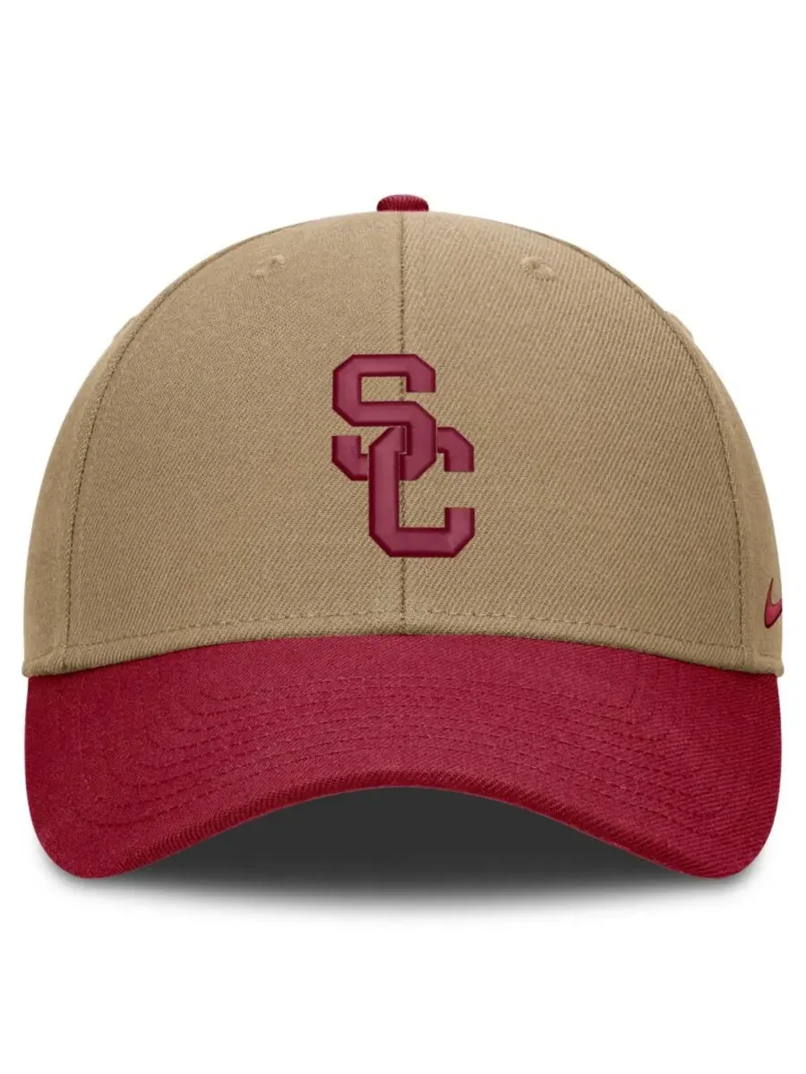 Кепка с козырьком USC Trojans Primetime Rise Dri-FIT Nike — изображение 2 из 4, бежевый