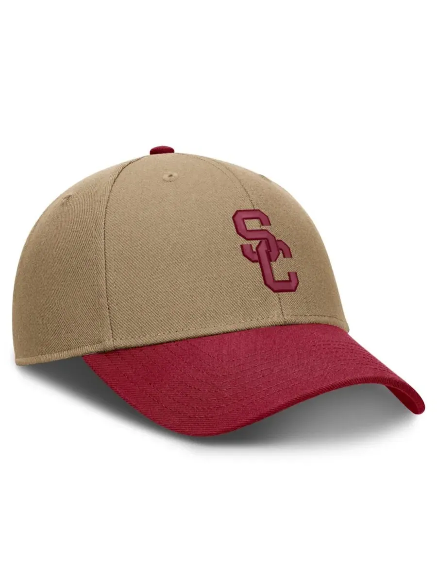Кепка с козырьком USC Trojans Primetime Rise Dri-FIT Nike — изображение 3 из 4, бежевый