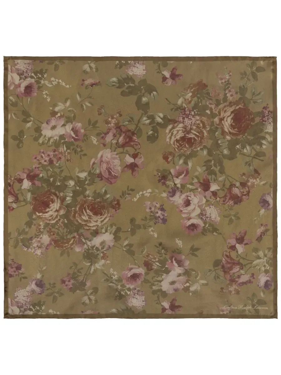Шелковый платок с флористическим принтом, 53 x 53 см, Floral Small Square Scarf Lauren Ralph