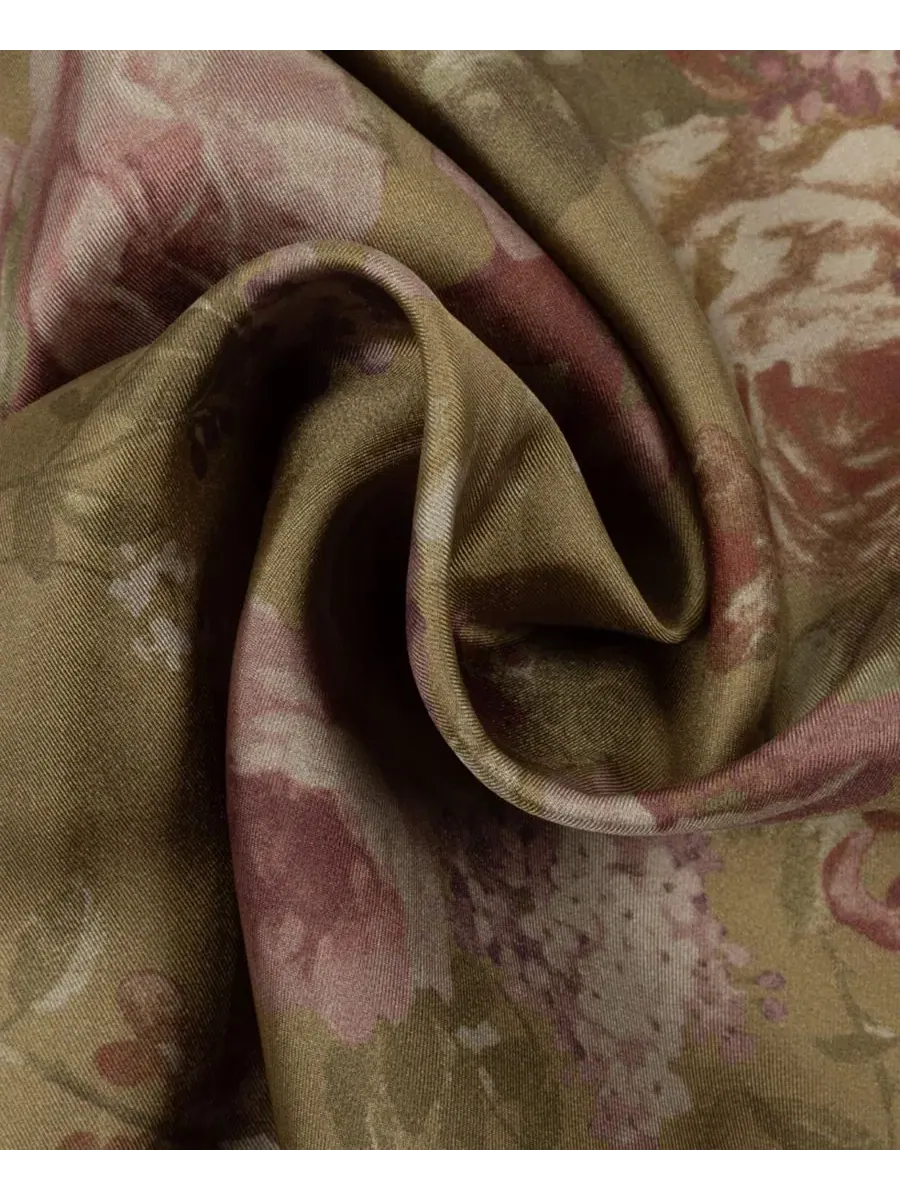 Шелковый платок с флористическим принтом, 53 x 53 см, Floral Small Square Scarf Lauren Ralph — изображение 3 из 4