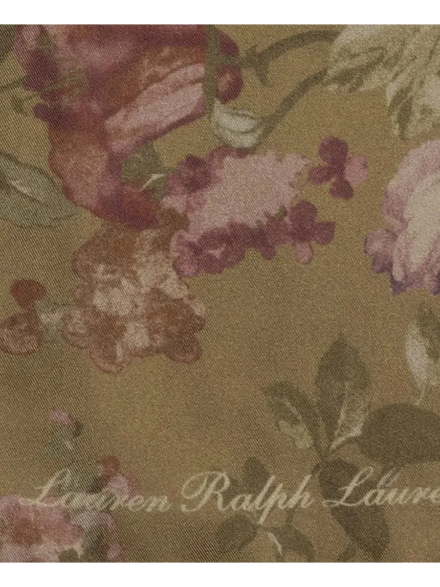 Шелковый платок с флористическим принтом, 53 x 53 см, Floral Small Square Scarf Lauren Ralph — изображение 4 из 4