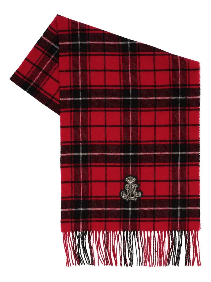 Шарф с пледовым принтом Blackwatch Plaid Scarf Lauren Ralph Lauren — изображение 2 из 3, красный