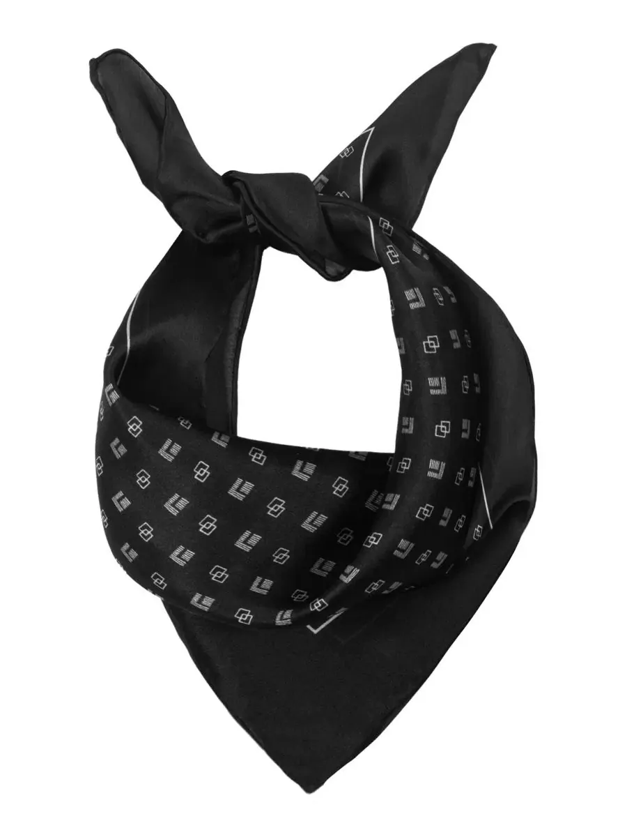 Шелковый платок с принтом Foulard Small Square Scarf Lauren Ralph Lauren — изображение 2 из 4, черный