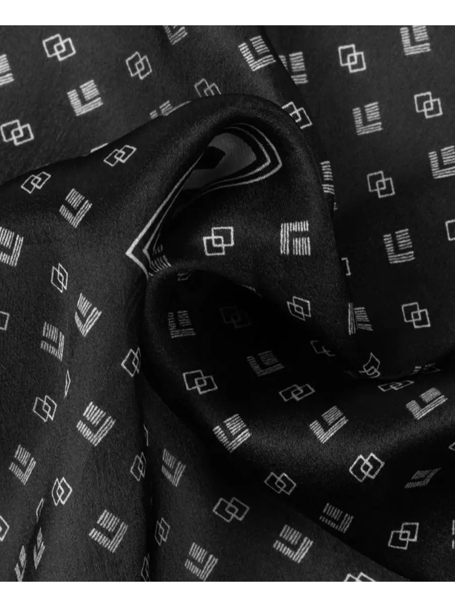 Шелковый платок с принтом Foulard Small Square Scarf Lauren Ralph Lauren — изображение 3 из 4, черный