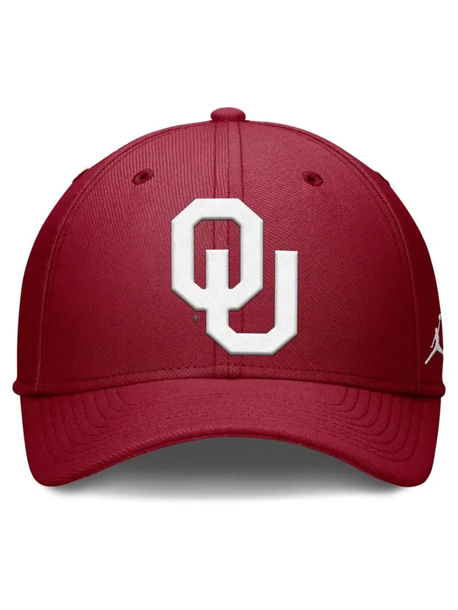 Кепка с вышивкой Oklahoma Sooners Rise Swoosh Dri-FIT Flex Jordan — изображение 2 из 4, красный