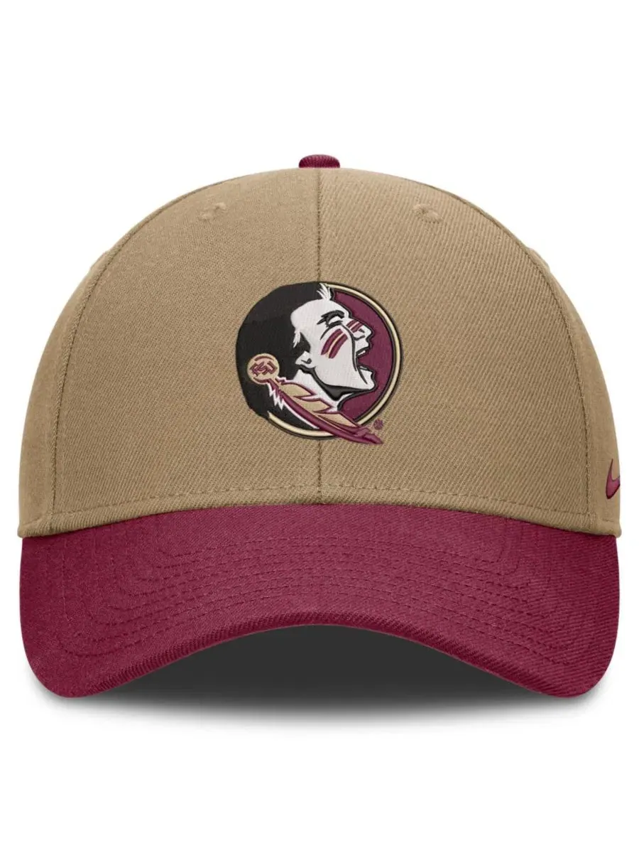 Кепка с эмблемой Florida State Seminoles, Dri-FIT Nike — изображение 2 из 4, бежевый