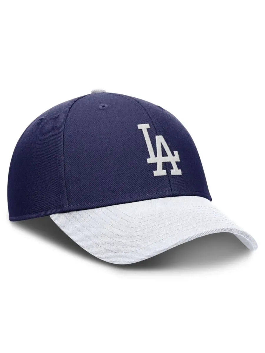 Бейсболка Dri-FIT Club с регулируемым ремешком, модель Los Angeles Dodgers Nike — изображение 3 из 4, темно-синий белый
