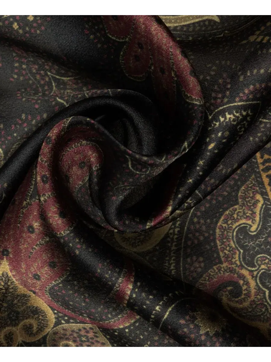 Шелковый платок с принтом пейсли Paisley Small Square Scarf Lauren Ralph Lauren — изображение 3 из 4, черный