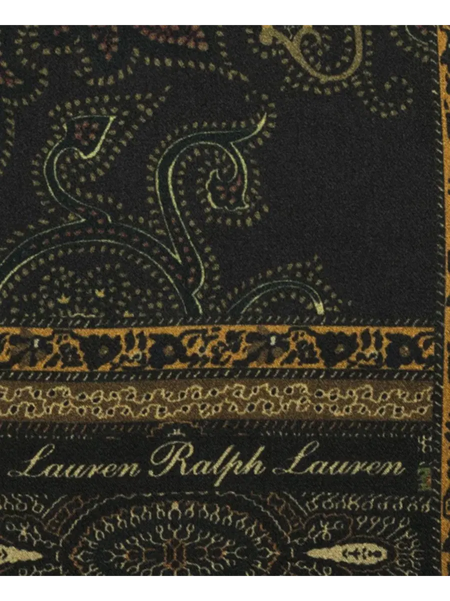 Шелковый платок с принтом пейсли Paisley Small Square Scarf Lauren Ralph Lauren — изображение 4 из 4, черный