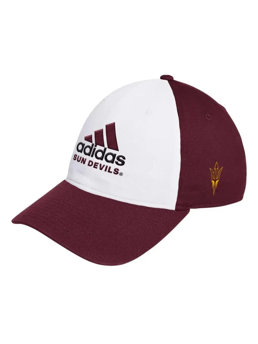 Adidas Мужская белая/бордовая регулируемая кепка Arizona State Sun Devils