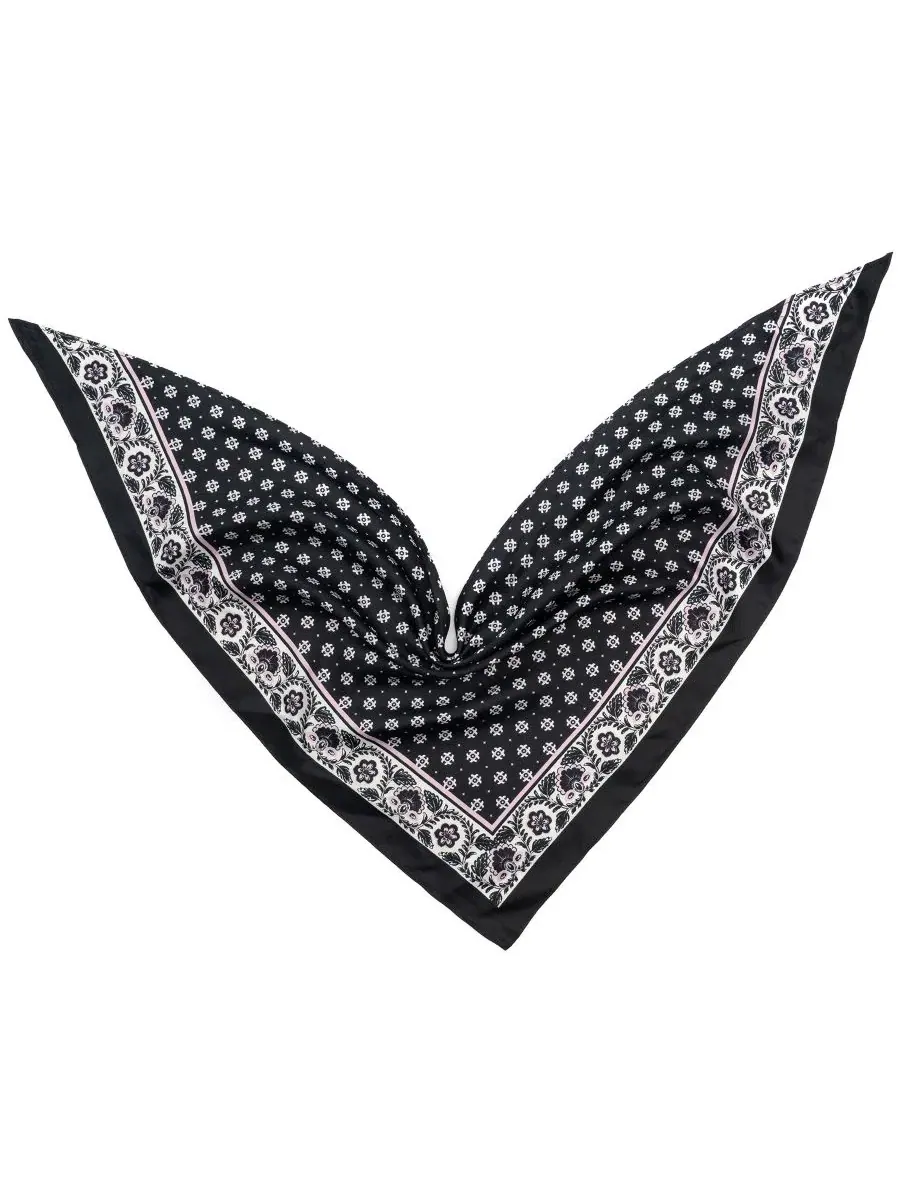 Треугольный шарф с принтом Block Printed BCBG — изображение 2 из 4, черный