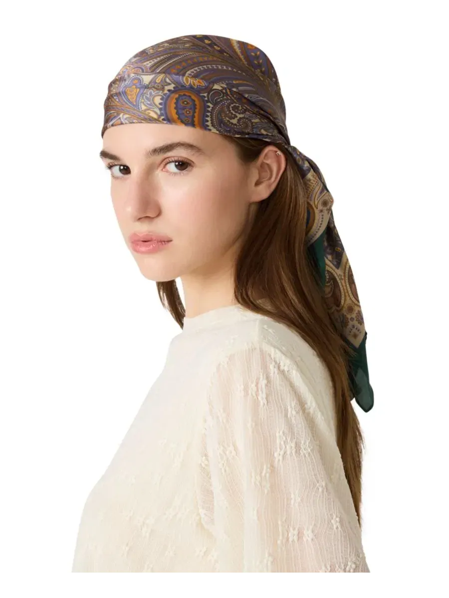 Платок квадратный с принтом пейсли Vintage-Inspired Paisley Printed Square Scarf Steve Madden — изображение 4 из 4, мульти