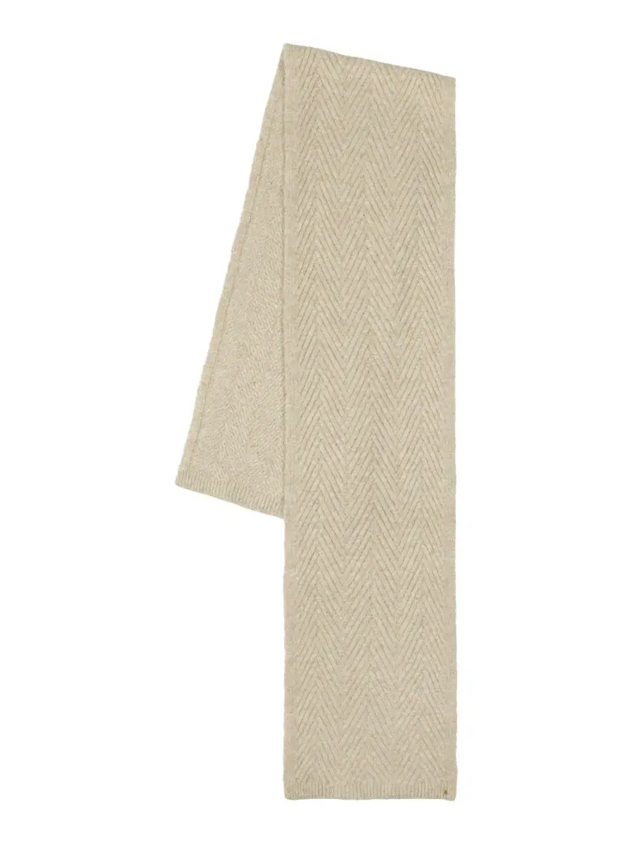 Шарф с узором «елочка» Shine Herringbone Knit Scarf Lauren Ralph Lauren — изображение 2 из 4, коричневый