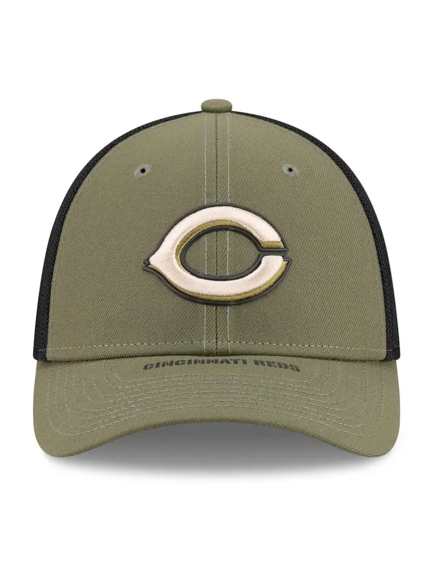 Кепка с вышивкой и флагом США, Cincinnati Reds 2026 Armed Forces Day 39THIRTY M-Crown Flex Hat New — изображение 2 из 5