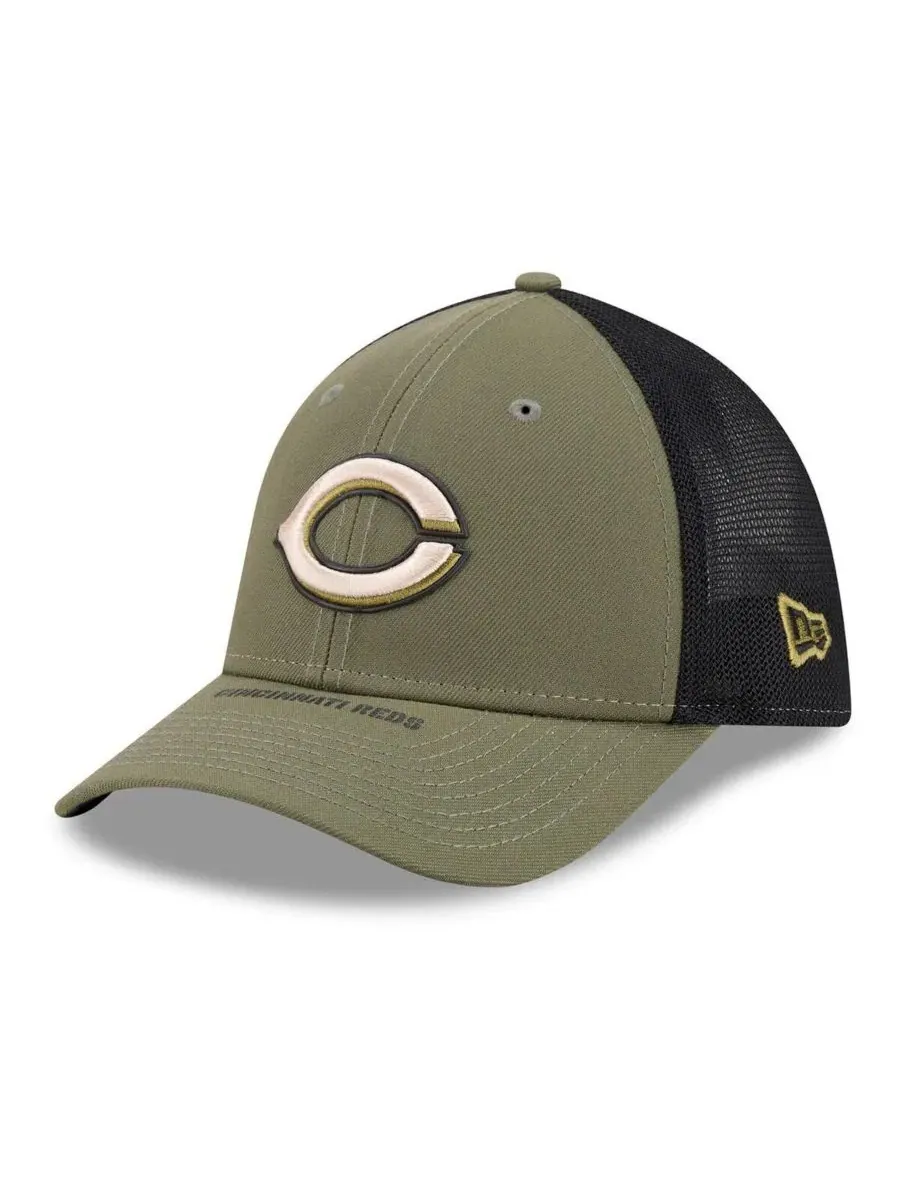 Кепка с вышивкой и флагом США, Cincinnati Reds 2026 Armed Forces Day 39THIRTY M-Crown Flex Hat New — изображение 3 из 5