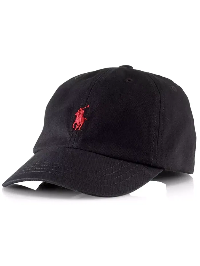 Бейсболка из хлопкового чино для мальчиков старшего возраста Polo Ralph Lauren — изображение 1 из 3, черный/красный