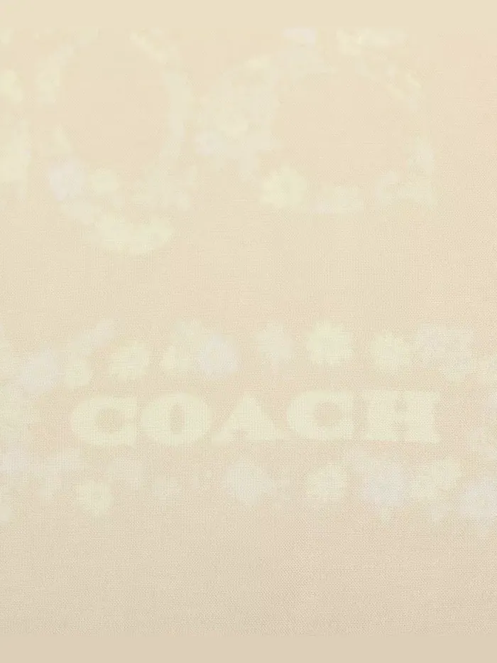 Женский квадратный шарф большого размера Signature Rose Meadow с цветочным принтом COACH — изображение 4 из 7, белый