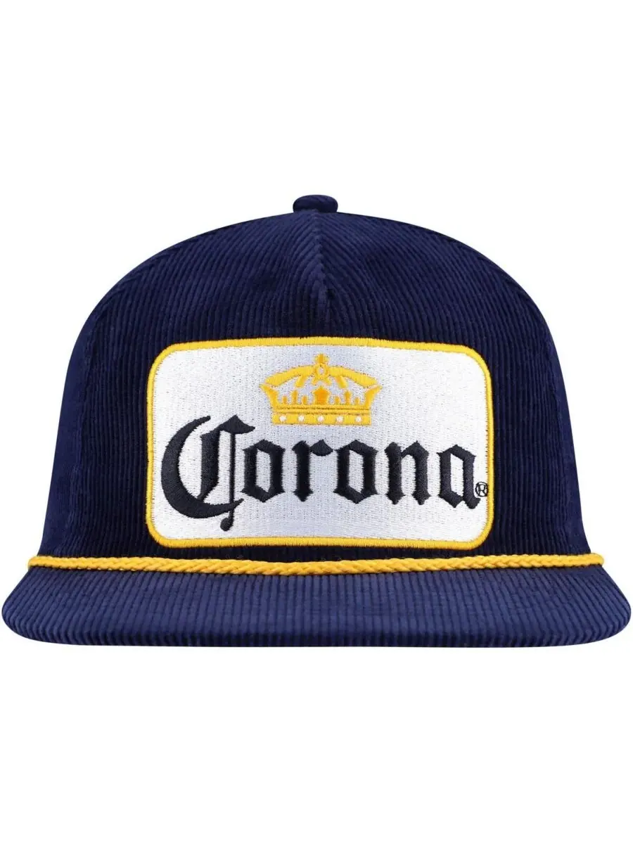 Lids Мужская темно-синяя вельветовая кепка Corona с застежкой-регулятором для гольфа — изображение 2 из 4, темно-синий