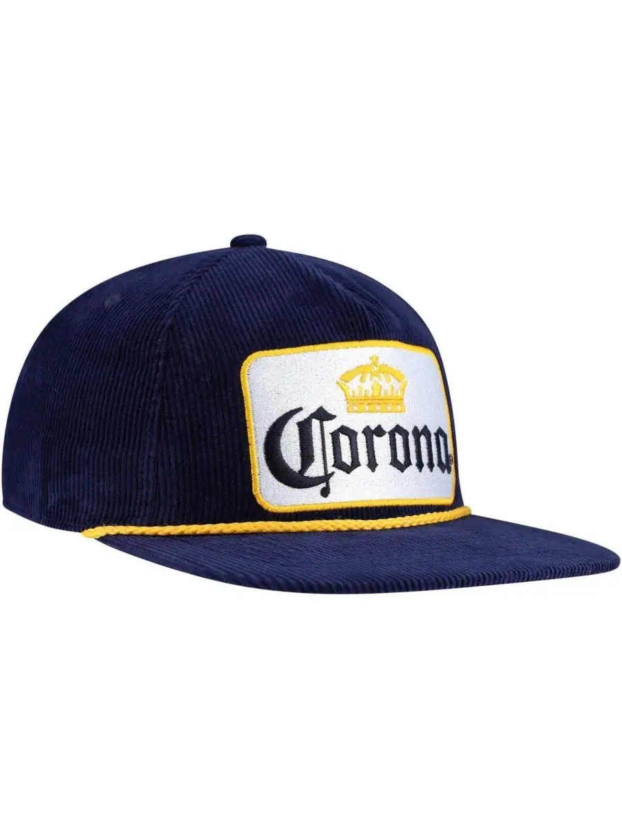 Lids Мужская темно-синяя вельветовая кепка Corona с застежкой-регулятором для гольфа — изображение 3 из 4, темно-синий