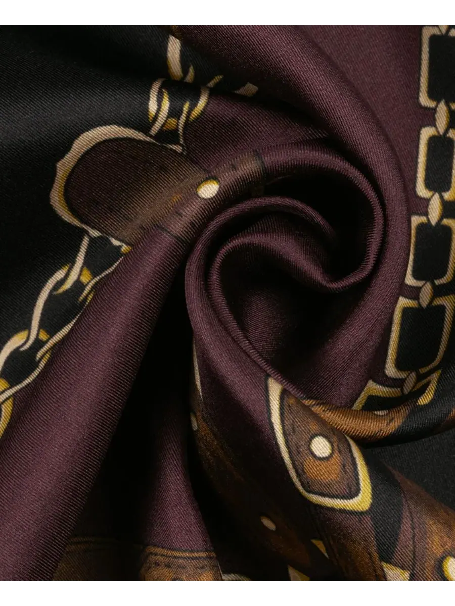 Шелковый шарф с принтом Belting Logo Crest Square Scarf Lauren Ralph Lauren — изображение 3 из 4, бордовый